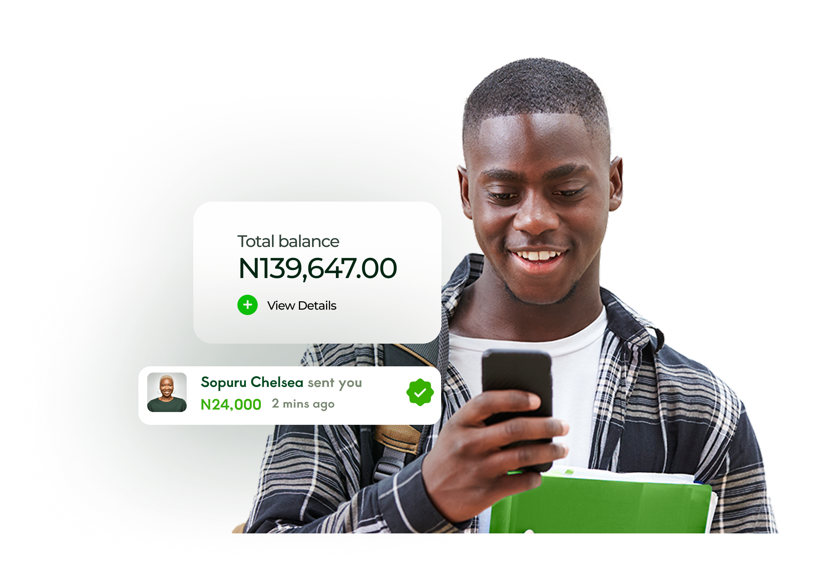 Student using Trybal app